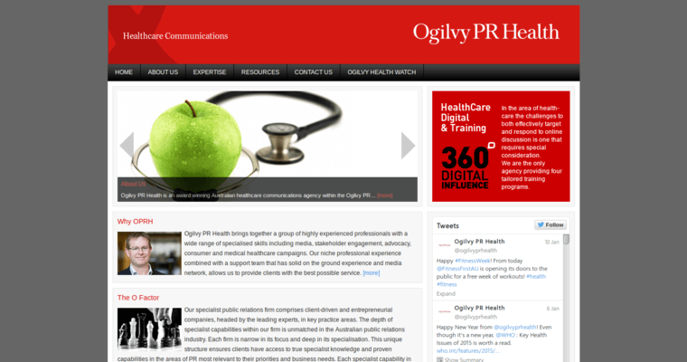 Home page of #1 Leading Health Public Relations Company: Ogilvy PR Health
