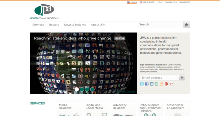 Home page of #6 Top Health PR Agency: JPA PR