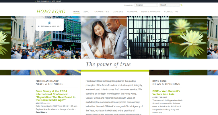 Home page of #2 Leading Hong Kong Public Relations Company: FleishmanHillard HK