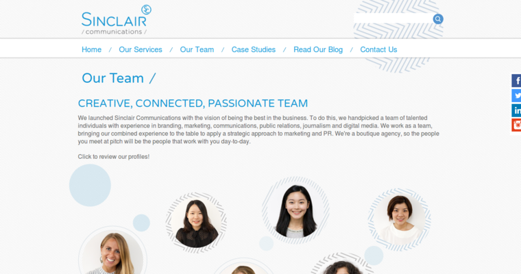 Team page of #4 Top Hong Kong PR Business: Sinclair Communications