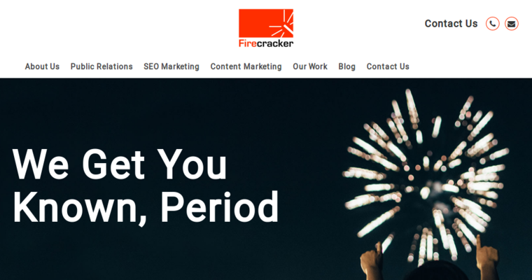 Home page of #2 Top LA PR Firm: Firecracker PR
