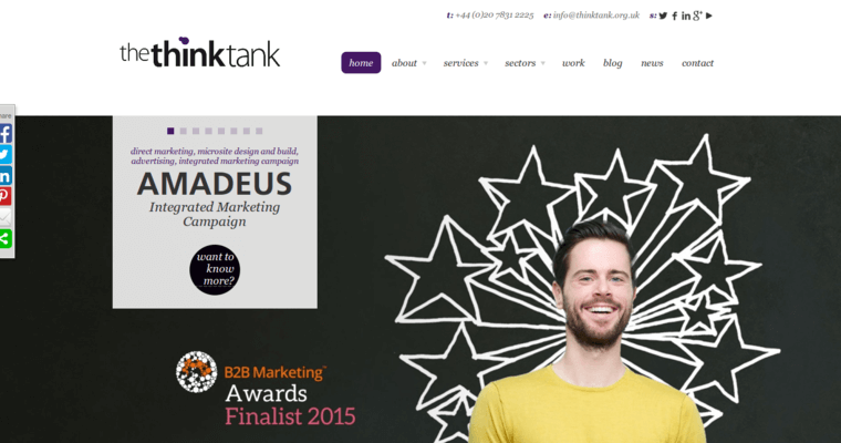 Home page of #8 Best London Public Relations Firm: The Think Tank
