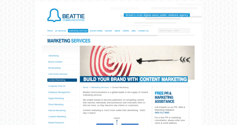 Service page of #5 Best London PR Company: Beattie Group