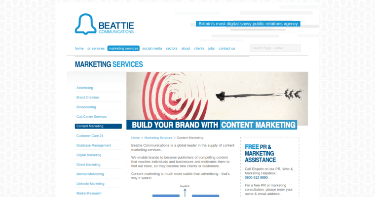 Service page of #5 Best London PR Business: Beattie Group