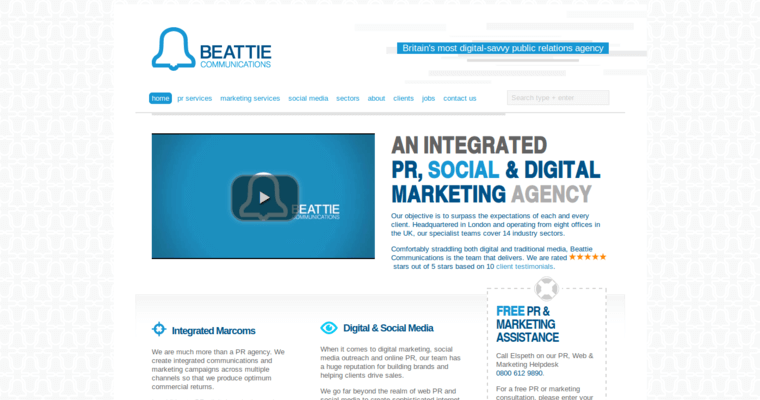Home page of #5 Leading London PR Agency: Beattie Group