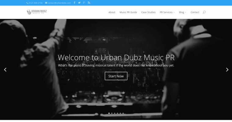 Home page of #8 Leading Music PR Firm: Urbandubz