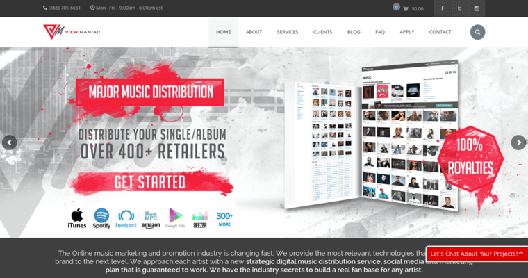 Home page of #4 Leading Music PR Firm: View Maniac