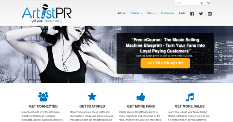 Home page of #7 Best Music PR Firm: Artist PR