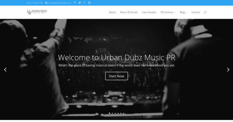 Home page of #10 Leading Entertainment PR Business: Urbandubz
