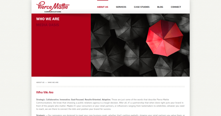 About page of #7 Top New York PR Company: Pierce Mattie