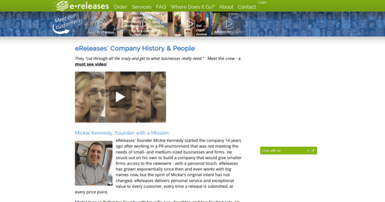 About page of #5 Leading Press Release Service: eReleases