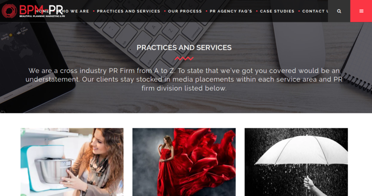 Service page of #3 Top PR Business: BPM-PR