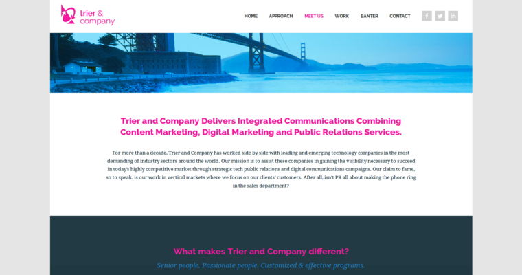 Meet Us page of #2 Best SF PR Company: Trier & Co