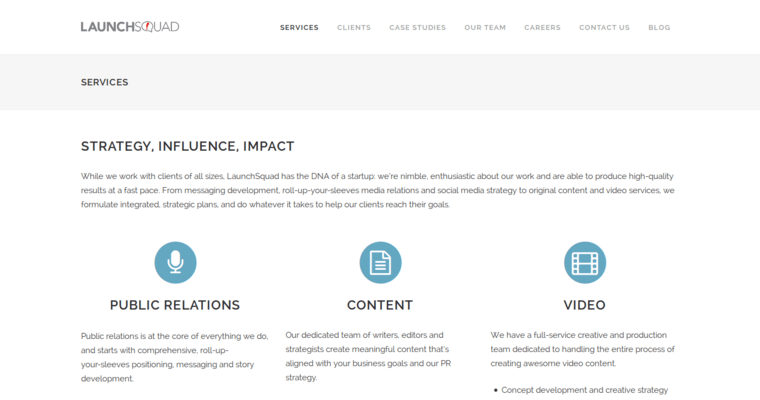 Service page of #9 Top SF PR Company: LaunchSquad