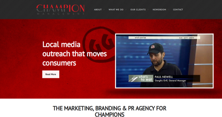 Home page of #3 Top Sports PR Firm: Champion Management