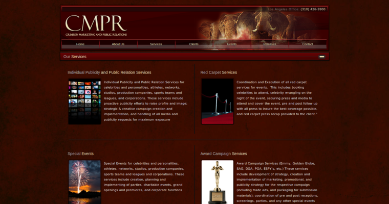 Service page of #1 Best Sports PR Firm: CMPR