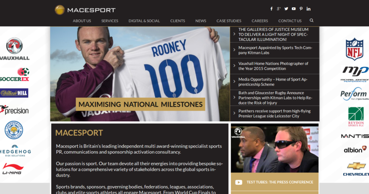 Home page of #10 Top Sports Public Relations Business: Macesport