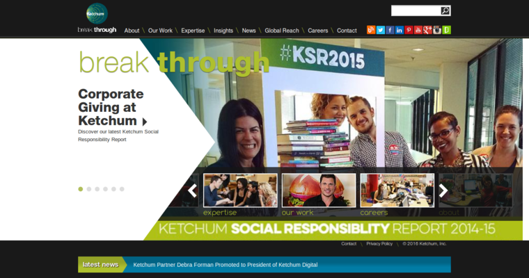 Home page of #10 Best Sports Public Relations Business: Ketchum