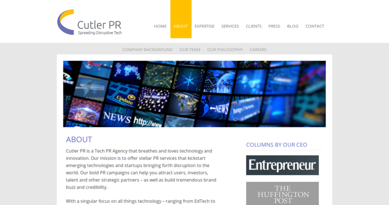 About page of #5 Top Public Relations Agency: Cutler PR