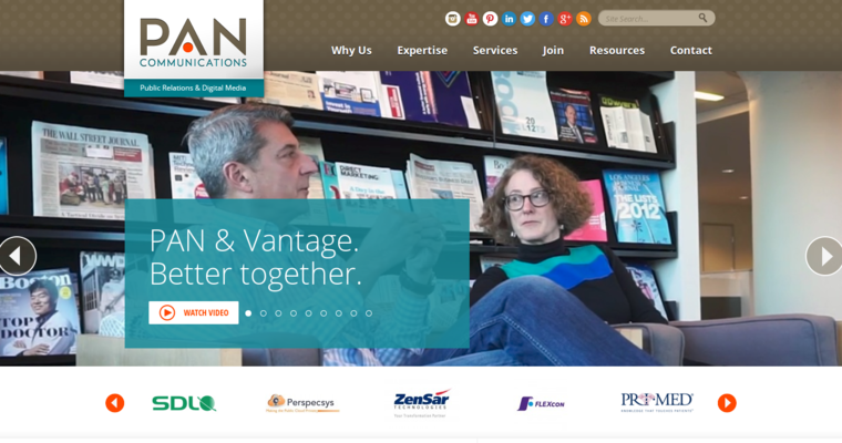Home page of #11 Best PR Agency: PAN Communications