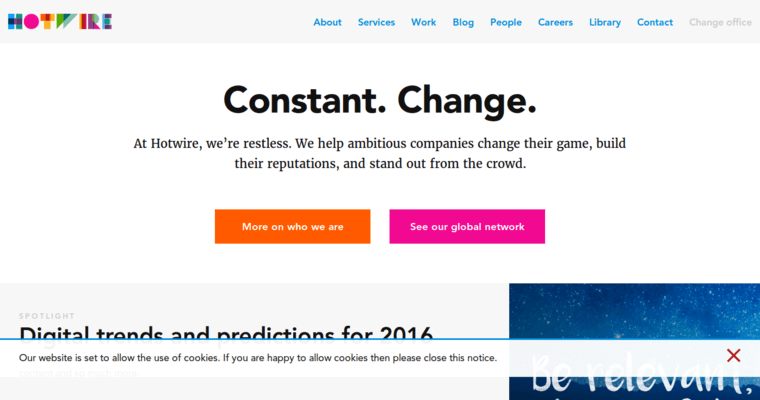 Home page of #7 Leading Public Relations Firm: Hotwire PR
