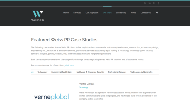 Work page of #5 Best PR Agency: Weiss PR