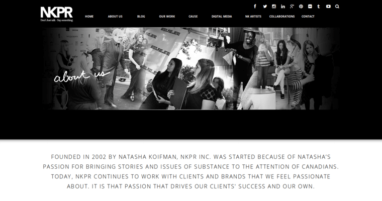 About page of #1 Leading Toronto Public Relations Company: NKPR