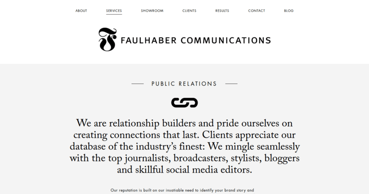 Service page of #3 Top Toronto PR Business: Faulhaber