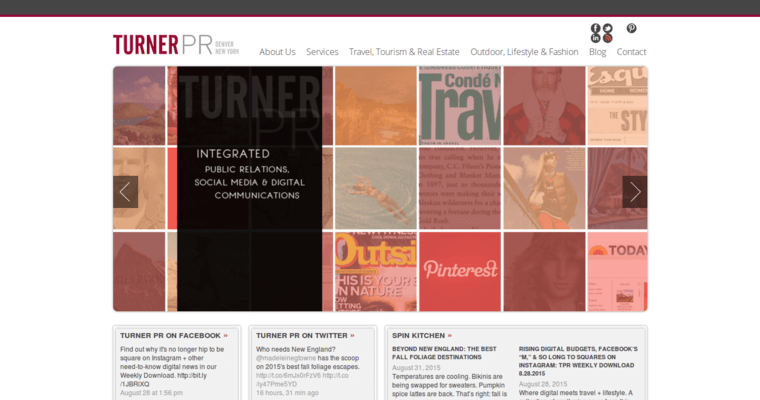 Home page of #7 Best Travel Public Relations Firm: Turner PR