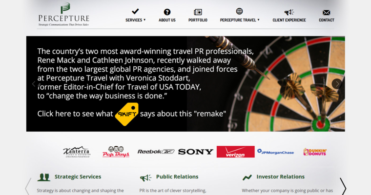 Home page of #9 Leading Travel Public Relations Business: Percepture