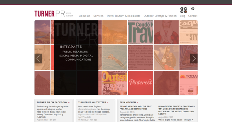 Home page of #6 Top Travel Public Relations Firm: Turner PR