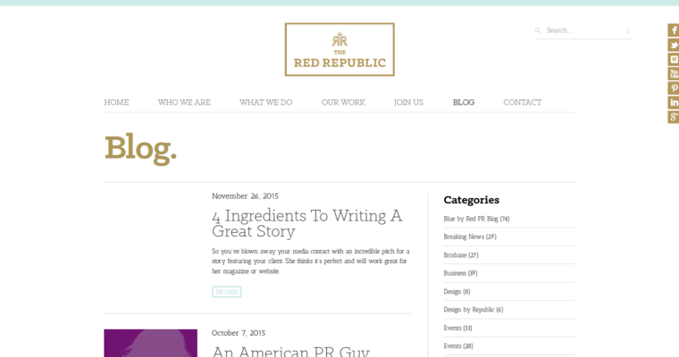 Blog page of #6 Leading Travel Public Relations Business: The Red Republic